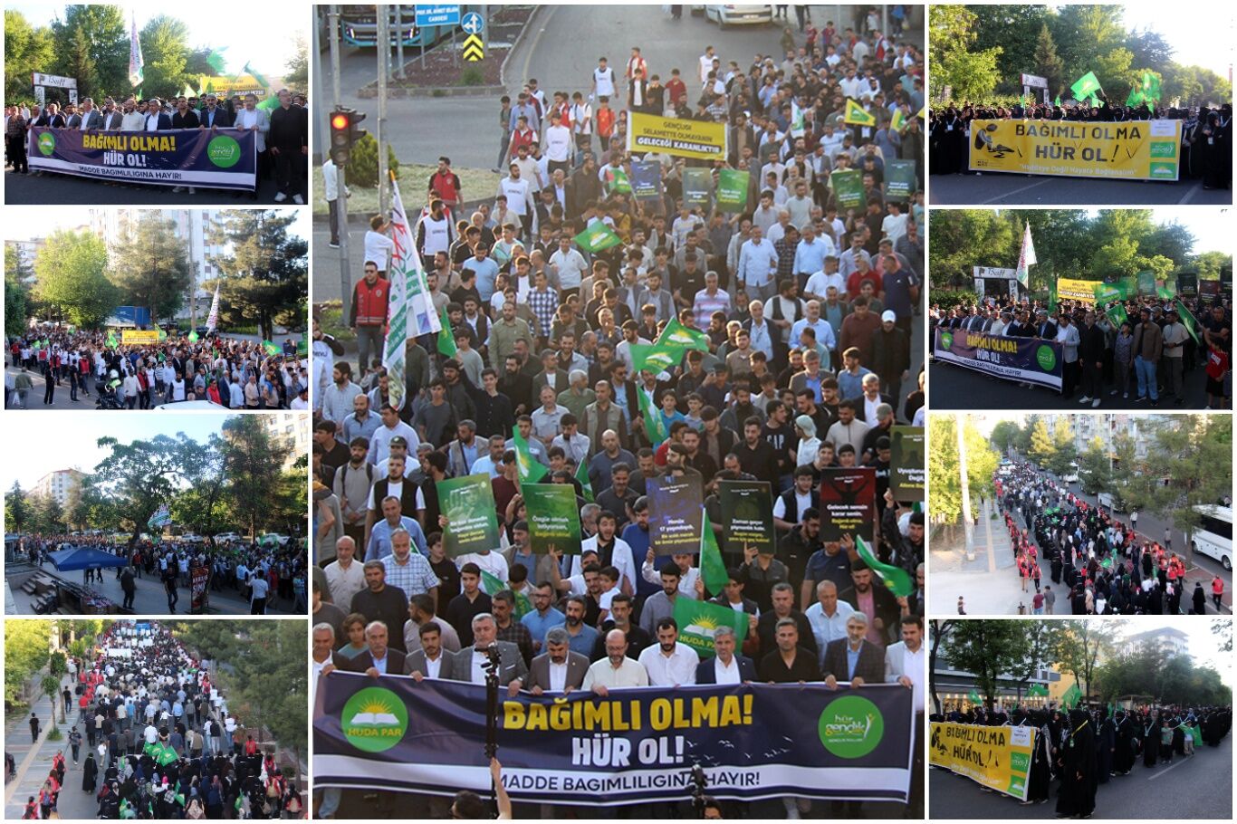 HÜDA PAR Gençlik Kolları'ndan 'Madde Bağımlılığına Hayır!' yürüyüşü
