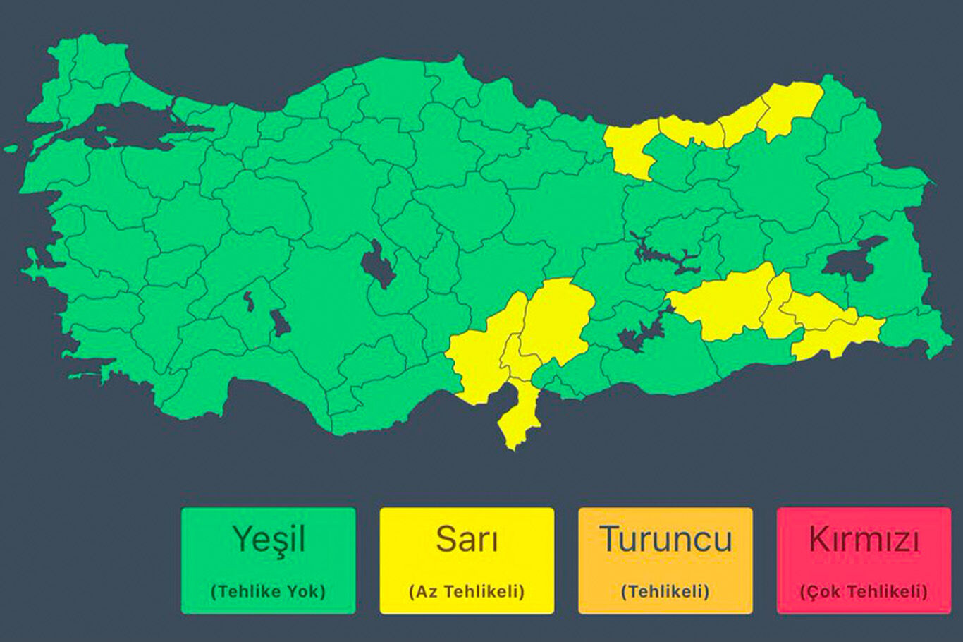 İçişleri Bakanlığı'ndan kuvvetli yağış uyarısı