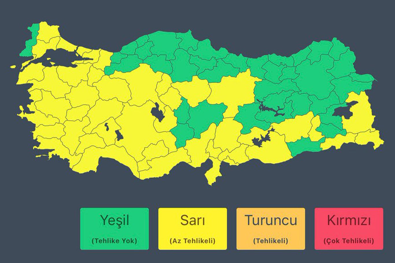 İçişleri Bakanlığı'ndan kuvvetli yağış ve fırtına uyarısı