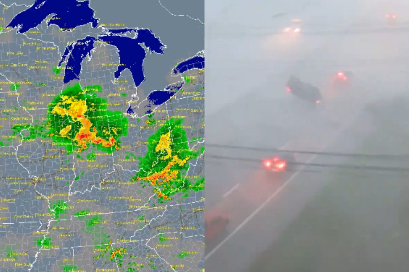 Chicago'da hayat felç oldu: Hortumlar ve fırtına geniş çaplı hasara yol açtı